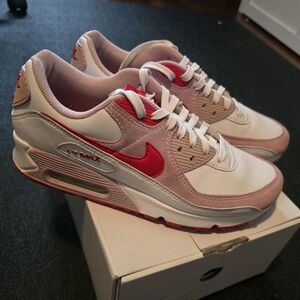 Nike Women's Air Max 90 QS Sneakers - University Red and White